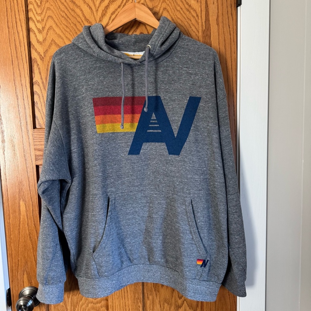 Aviator Nation logo pullover relaxed hoodie, Large